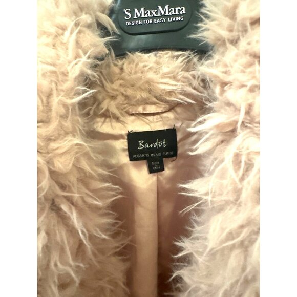 MaxMara Bardot Womens Faux Fur Cropped Jacket Size S - Picture 3 of 3
